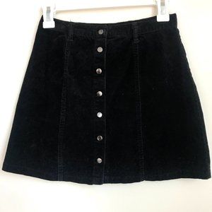 BLACK CORDUROY SKIRT